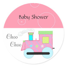 Trem Choo Choo Rosa Chuveiro de Bebê