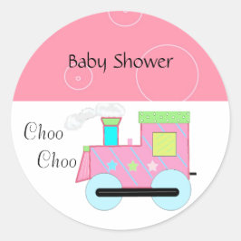 Adesivo Trem Choo Choo Rosa Chuveiro de Bebê