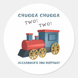 Adesivo Trem Chugga Dois Dois Segundo Aniversário
