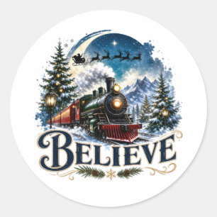 Adesivo Trem de Natal Believe