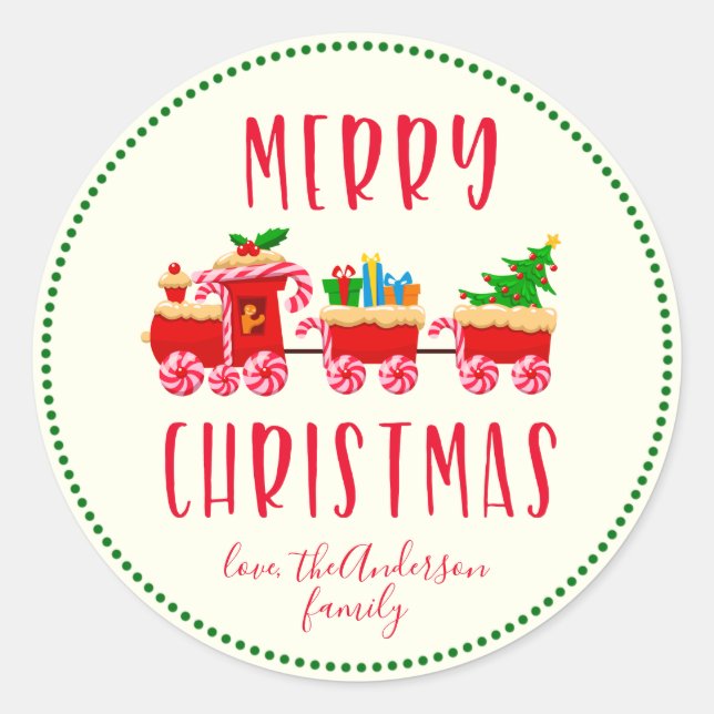 Adesivo Trem de Natal Personalizado Feliz Natal Férias (Frente)