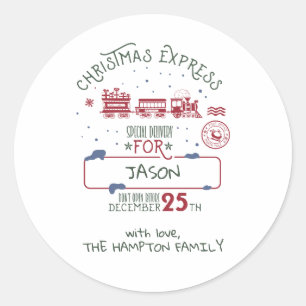Adesivo Trem Expresso de Natal Personalizado Papai Noel