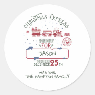 Adesivo Trem Expresso de Natal Personalizado Papai Noel