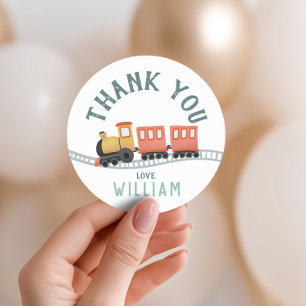 Adesivo Trem Fofo dos Meninos Favor de Aniversário Agradec