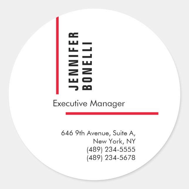 Adesivo Trendência moderna minimalista profissional (Frente)