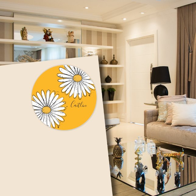 Adesivo Trending Daisy Orange inky art (Criador carregado)