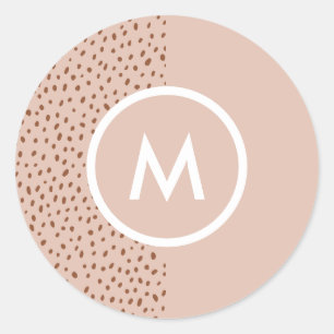 Adesivo Trendy Beige Monograma com Terracotta Boho Brown
