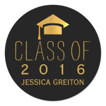 Trendy black and gold Class of 2016