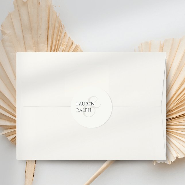 Adesivo Trendy Black & Ivory Script Wedding (Criador carregado)