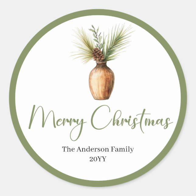 Adesivo Trendy Bohemian Cozy Rustic Christmas Favor Label  (Frente)
