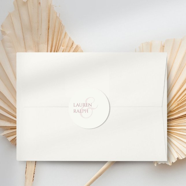 Adesivo Trendy Chic Dusty Rosa e Casamento de Marfim (Criador carregado)