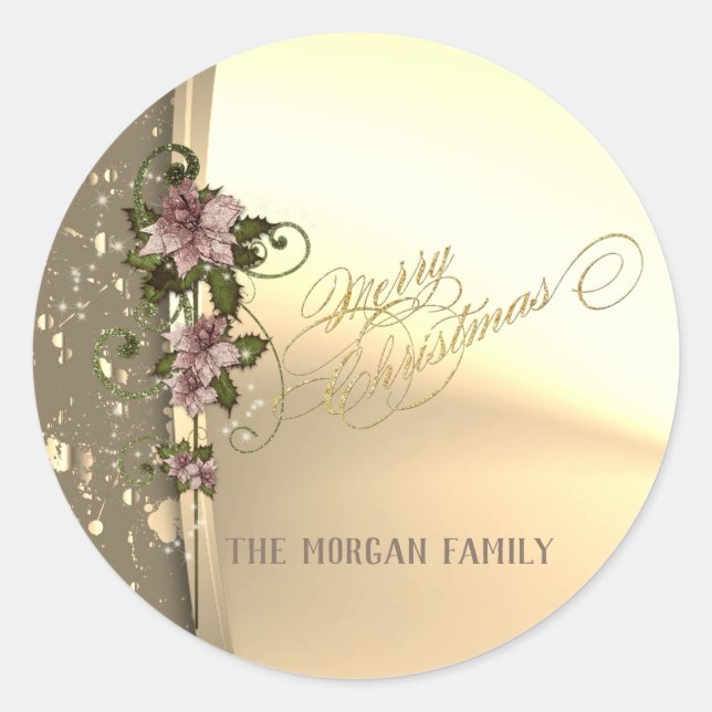 Adesivo Trendy Christmas, Faux Dourado, Poinsettia (Frente)