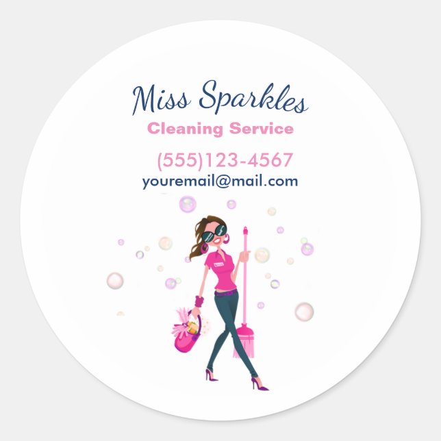 Adesivo Trendy Cute Housecleanding Maid (Frente)