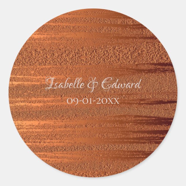 Adesivo Trendy Faux Copper Metallic Foil Names Casamento (Frente)