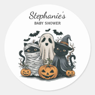 Adesivo Trendy Halloween Pumpkin Ghost Cat Chá de fraldas