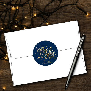 Adesivo Trendy Holly Jolly Natal Estrelas Douradas azuis