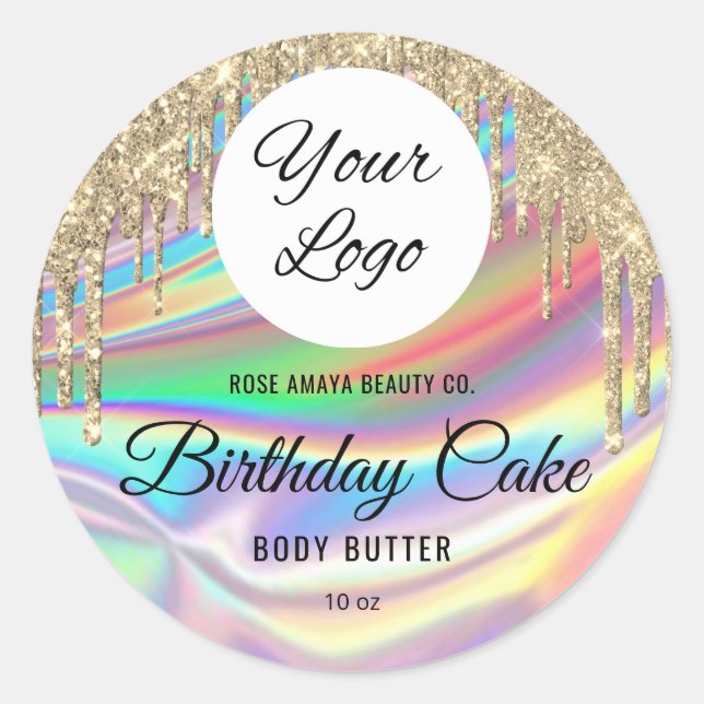 Adesivo Trendy Holographic Glitter Dica Beleza Cosmética (Frente)