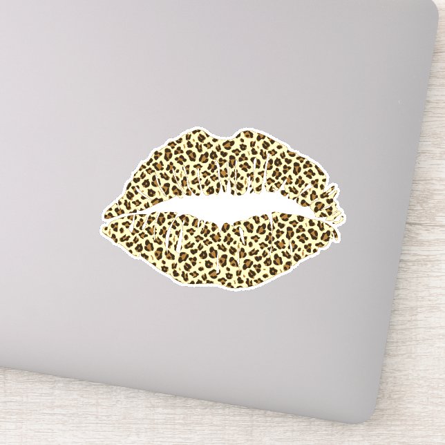Adesivo Trendy Leopard Print Kiss - Contorno (Detalhe)