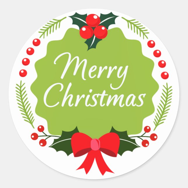 Adesivo Trendy Merry Christmas Wreath Sticker (Frente)