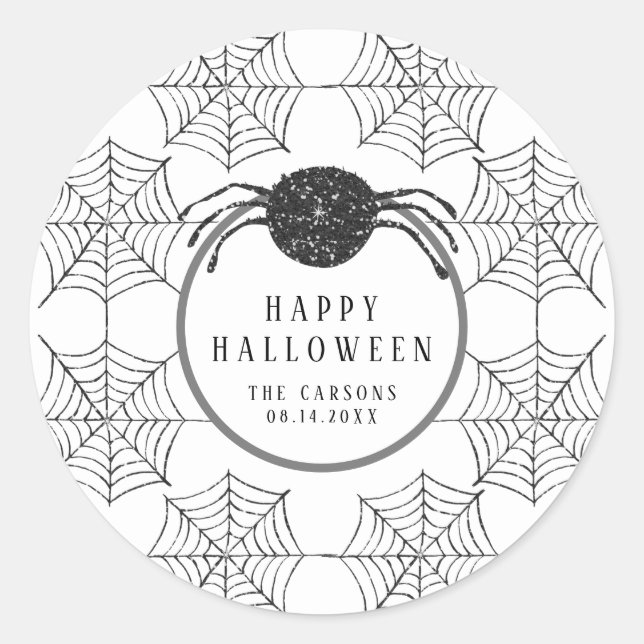 Adesivo Trendy Modern Black White Spider Halloween (Frente)