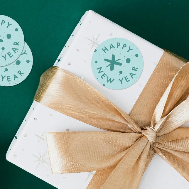 Adesivo Trendy Modern Handwritten Happy New Year Sticker (Criador carregado)