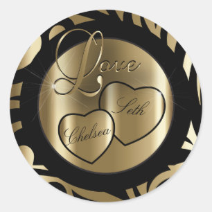 Adesivo Trendy Modern Love Dourado e preto Personaliz