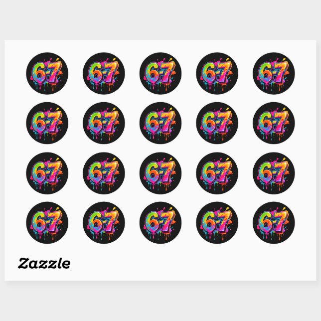 Adesivo Trendy Modern Teen Meme 6-7 67 Stickers (Folha)