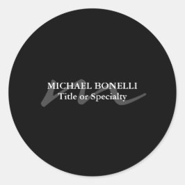 Adesivo Trendy moderno monograma inicial negro profissiona