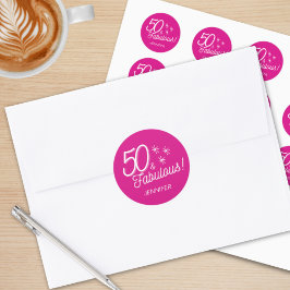 Adesivo Trendy Pink 50 E Fabuloso Aniversário