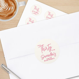 Adesivo Trendy Pink Talk Thirty To Me 30th Birthday