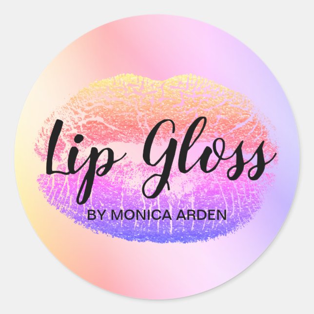 Adesivo Trendy Rainbow Lip Gloss Business Sticker (Frente)