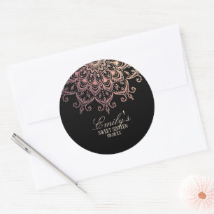 Adesivo Trendy Rosa Dourado Mandala Sweet 16