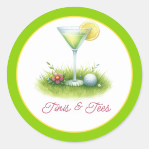 Adesivo Trendy Verde & Gen Z Amarelo Martini Golf Noivado