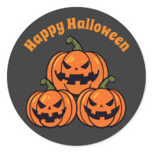 Três abóboras de jack o'lantern