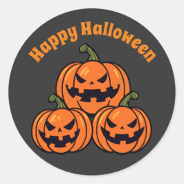 Adesivo Três abóboras de jack o'lantern