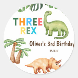 Adesivo Três aniversários de criança Rex