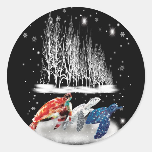 Adesivo Três Camisa de Neve Turtle American Floco de Neve (Frente)