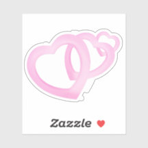 Três CORAÇÕES cor-de-rosa sobrepõem-se ao amor