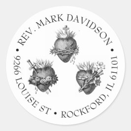 Adesivo Três Corações de Jesus, Maria e Endereço de Joseph