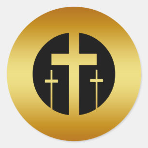 ADESIVO TRÊS CRUZES DOURADOS