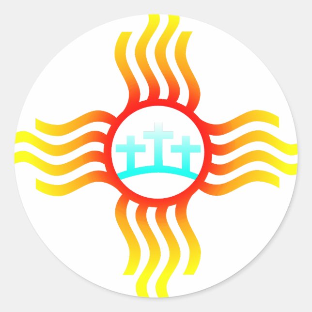 Adesivo Três Cruzes Novo México Zia (Frente)