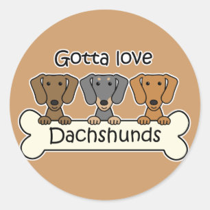 Adesivo Três Dachshunds