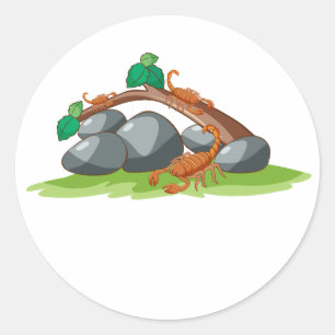 Adesivo Três Escorpiões em Sticker de Vetor de Desenho Ani
