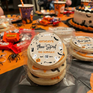 Adesivo Três Espíritos! Halloween 3º Festa de Aniversário