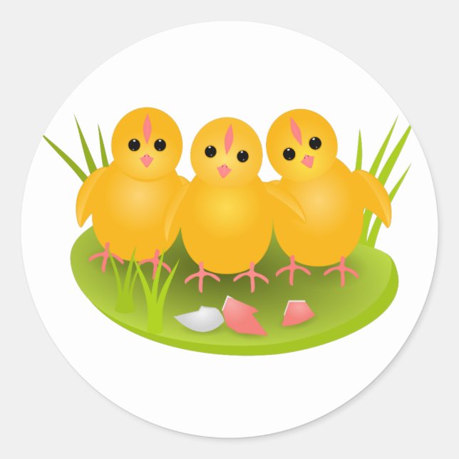 Adesivo Três Felzs pascoa de galinhas amarelas (Frente)