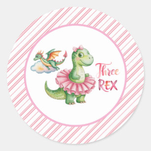 Adesivo Três Festas de aniversário Rex Girl
