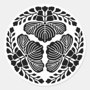 Adesivo Três flores do paulownia, cabeças que enfrentam