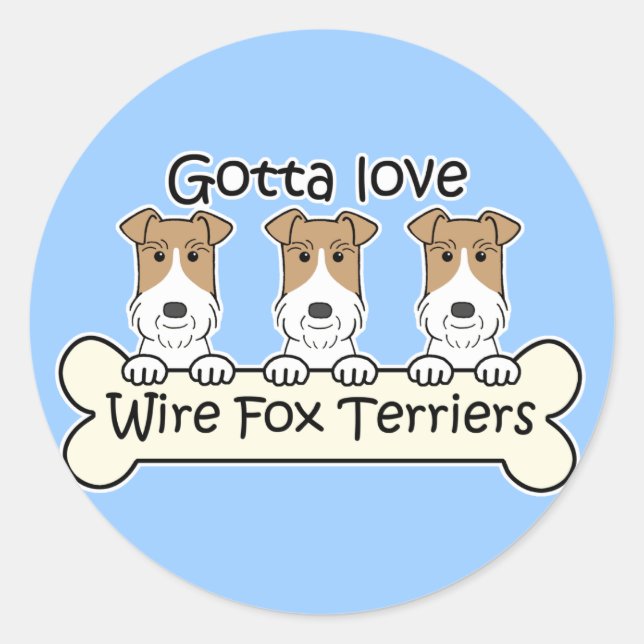 Adesivo Três Fox Terriers de Fio (Frente)