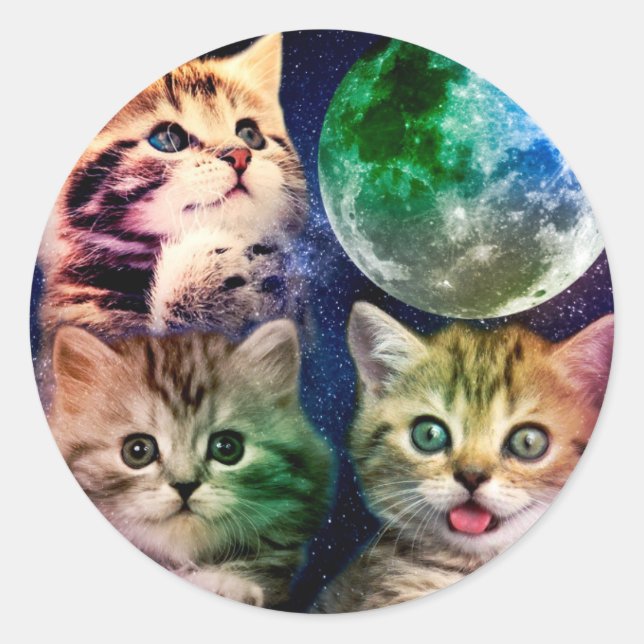 Adesivo Três gatos e a lua (Frente)
