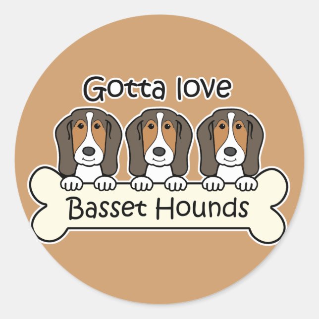 Adesivo Três Hounds Basset (Frente)